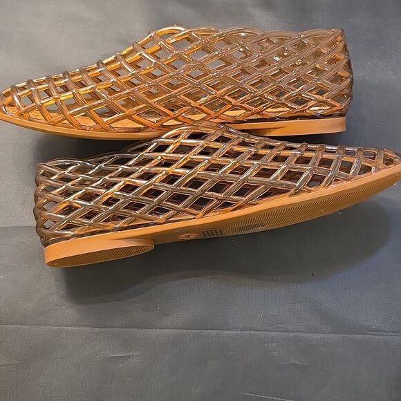 BRAND NEW CHARLES ALBERT WOMENS JELLY SQUARE TOE MESH BALLET FLATS - Picture 7 of 14